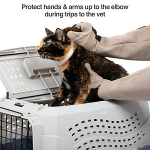 Guantes protectores de cuero para manejo de animales, los guantes de control de seguridad animal más baratos a la venta, Pakistán, venta al por mayor, manga larga - Product Image 4