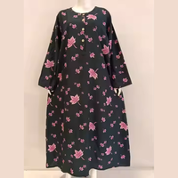 Vestido de Noche/Formal para Mujer, Largo hasta la Rodilla, Diseño Sencillo y Modesto con Estampado Floral, Cuello Redondo, Silueta Asimétrica, 100% Rayón, Modelo Chrysanta