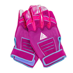 Gants de frappe de baseball à manchette longue en cuir de couleur rose vif - Product Image 1
