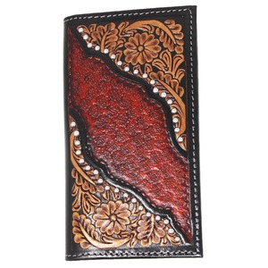 Long portefeuille en cuir véritable fait à la main pour hommes avec fermeture à glissière complexe d'Inde pour un usage quotidien au printemps et en été - Product Image 2