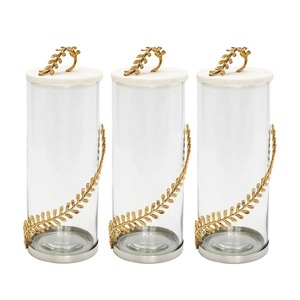 Best Selling Modern Glass <b>Canister</b> with Food-Grade Brushed Metal Lid Storage Jar for <b>Coffee</b> <b>Sugar</b> <b>Tea</b> Spices Condiments - Product Image 2