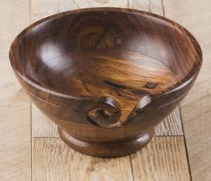 Bol de fil en bois, crochet à tricoter, bol à tricoter, support de crochet | Fait à la main | (6x3 po) - Product Image 4