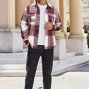 Chemise en flanelle épaisse, tissu brossé, toucher doux, coutures robustes, coupe moderne ajustée, idéale pour la superposition automne-hiver - Product Image 4