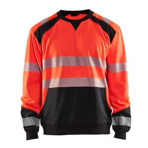 Custom Long Sleeve Reflective Work Hi Vis Sweatshirt <b>Red</b> Color Wholesale Hi Vis Reflective Shirts <b>Men</b> Workwear Sweatshirt - Product Image 1