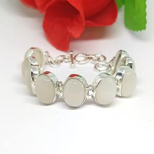 Pulsera Srarement hecha a mano, piedra lunar de Plata de Ley 925 sólida, piedra preciosa, joyería de plata fina hecha a mano, joyería de plata de ley - Product Image 2