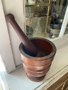 Maja y mortero de madera de diseño Redondo, herramienta de cocina decorativa moderna, perfecta para moler especias, hierbas, semillas y exhibición - Product Image 3