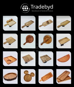 Tradebyd-Platos de madera de mango de primera calidad con esmalte impreso, varios diseños pulidos con mango y cuencos - Product Image 6