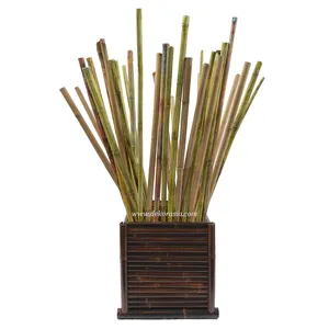 Caja de bambú para almacenamiento, postes de bambú naturales y cañas de lavado, decoración del hogar