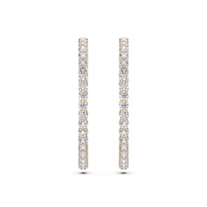 4.00 CT E-F/VVS-VS Round Cut Moissanite Diamond Prong Set <b>Large</b> <b>Hoop</b> <b>Earrings</b> Made in Solid <b>Gold</b> For Unisex - Product Image 5