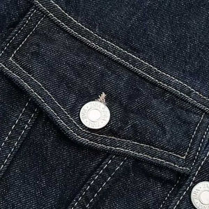 Vestes longues bleues sur mesure de haute qualité Veste en jean pour femmes Vestes en gros Fournisseurs avec logo personnalisé Service OEM - Product Image 4