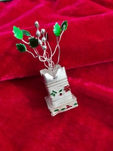 German Silver Tulsi Plant Green Leaf Puja Favors Religious Housewarming Pooja Gifts Navratri Diwali Party Return Gifts Halloween - Product Image 5