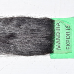 ผมทอสีดำบริสุทธิ์จากธรรมชาติผมชาวอินเดียยาวตรง5*5 - Product Image 1