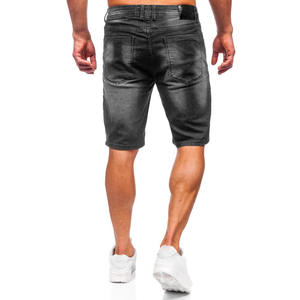 Vente chaude Personnalisé Streetwear Jorts Baggy Style Distressed Vintage Lavage À L'acide Strass Hommes Denim Shorts - Product Image 4