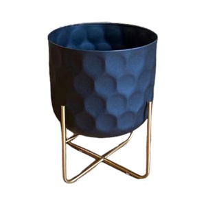 Jardinière en métal martelé noir de luxe pour balcon intérieur de la meilleure qualité de l'Inde - Product Image 1