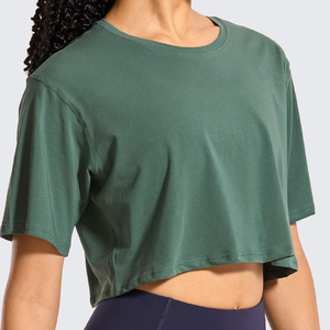 Top Quality Cotton Fabric Made <b>Women's</b> Short Length T-Shirts Quick Dry Anti Shrink Relaxed Fit Crop Top Ladies - Product Image 4