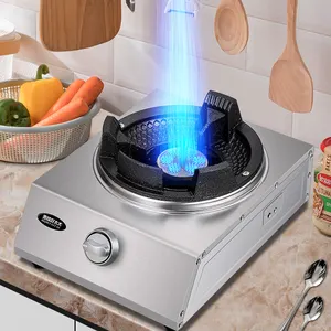 Low Price Single Burner Heavy Duty Cast Iron Burner Strong Firepower Gas Stove Stainless Steel Gas Cooktop Kitchen Gas Cooker