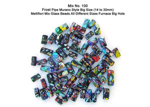 Frost rond Murano Style Millefiori grande taille 14 mm à 22 mm toutes tailles différentes four grand trou mélange perles pour la fabrication de bijoux - Product Image 4