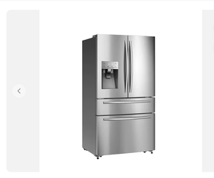 Réfrigérateur à portes françaises Smeta 516L en acier inoxydable avec distributeur d'eau et de glace - Product Image 3