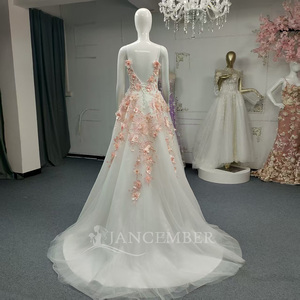 Jancember ANY165 Vestido <span class=keywords><strong>de</strong></span> Noche Sexy con Espalda Descubierta, Encaje y Flores Rosadas en 3D, <span class=keywords><strong>Vestidos</strong></span> <span class=keywords><strong>de</strong></span> <span class=keywords><strong>Fiesta</strong></span> Formales - Product Image 2