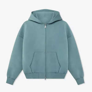 Sudadera con Capucha de Felpa Gruesa Personalizada para Hombre, de Poliéster/Algodón, Lavada al Ácido, con Bolsillo en el Cuello, Diseño Liso Teñido, para Invierno - Product Image 3