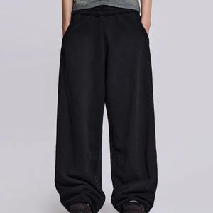 Pantalones de chándal en blanco de lana de algodón 100%, pantalones de chándal con bolsillo personalizados lavados con ácido, pantalones de chándal desteñidos al sol, pantalones de hombre lavados - Product Image 1