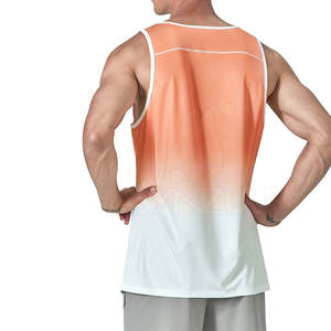Camiseta sin Mangas de Secado Rápido para Hombre, de Alta Calidad, en Algodón y Fibra de Bambú, Tejido de Punto, Diseño Sólido, Transpirable, para Gimnasio y Entrenamiento, OEM - Product Image 3