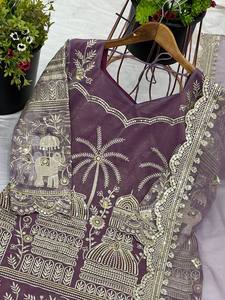 ชุดสูทชาราปากีสถานสำหรับผู้หญิงงานปักผ้าจอร์เจียดีไซน์ทันสมัย - Product Image 6