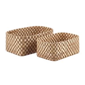 Cesta con forma de tablero de ajedrez hecha de jacinto de agua, cesta de almacenamiento hecha a mano, venta al por mayor, ecológica, hecha en Vietnam - Product Image 5