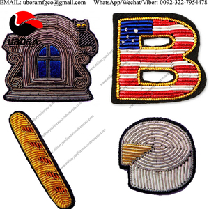 Pakistan Bullion Wire Animal bades Animal Broche broderie à la main broche badges Bullion wire Chine patchs brodés travail de l'or - Product Image 4