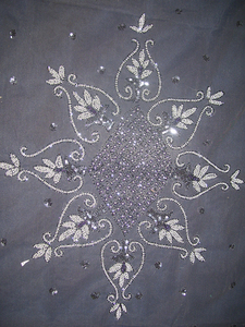 Organza luxueux avec couverture de table personnalisable brodée géométrique en velours décor élégant de Eid et de vacances pour l'intérieur - Product Image 5