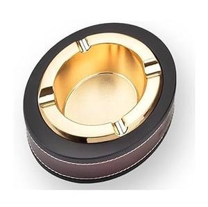 Cenicero de metal para cigarros al por mayor con acabado dorado brillante, diseño creativo y Cenicero de cuero, regalo personalizado, calidad increíble - Product Image 2