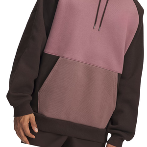 Sudadera con capucha de bloque de color de dos tonos para hombre, jersey de lana marrón malva, nueva ropa de calle con estilo, cálido invierno con capucha, venta superior - Product Image 3