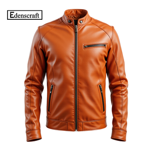 Veste de moto en cuir pour homme et femme, coupe-vent d'hiver, bomber à col montant, personnalisable, imperméable, écologique - Product Image 5