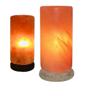 Lámpara de Sal del Himalaya en Forma de Cilindro de Sian Enterprises, Técnica de Tallado Realista, Tema de Ángel para una Protección Consciente en el Hogar - Product Image 1