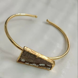 กำไลข้อมือหินเดี่ยวทองเหลืองชุบทองทำด้วยมือเครื่องประดับแฟชั่นหรูหราปรับได้สำหรับผู้หญิงดีไซน์อินเทรนด์ - Product Image 1