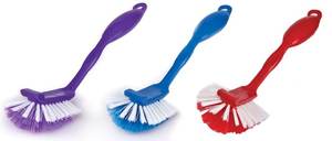 Brosse de nettoyage de tapis très vendue, poils en plastique vierge doux, efficace pour le frottage, forme ovale, couleur rouge, pour tapis et tissus d'ameublement à la maison - Product Image 1