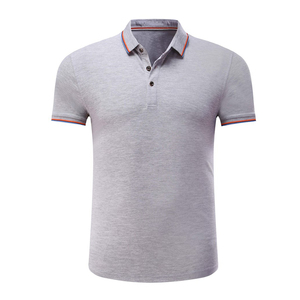Polo en maille côtelée en coton mélangé doux et confortable sur mesure en gros, manches courtes décontractées pour homme, tricot de luxe de haute qualité à boutons - Product Image 5