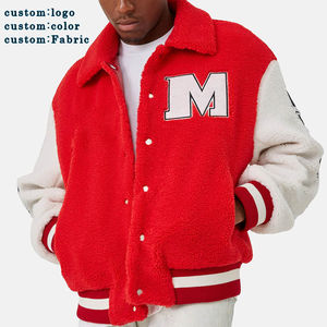 Chaqueta universitaria de lana Sherpa gruesa y esponjosa personalizada OEM para hombre, ropa de calle de invierno Vintage elegante con bordado de chenilla, chaqueta para hombre - Product Image 1