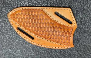 Étui de couteau à lame fixe en cuir fait main avec motif gravé léopard, étui de couteau à usage de cuisine OEM personnalisable - Product Image 3