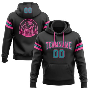 Directo industria venta al por mayor 3D bordado personalizado cosido azul claro rojo-negro gradiente moda deportes pulóver Sudadera con capucha - Product Image 4