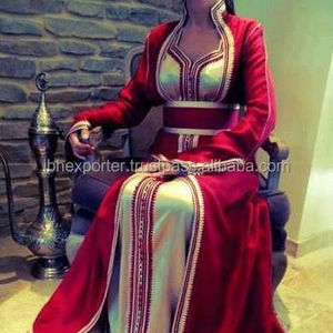 Two Piece Daily Wear Moroccan Caftan Dress With Latest <b>Collar</b> Style and <b>Lace</b> Work - Product Image 1