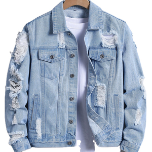 New Design Manufacturer Custom Running <b>Jacket</b> <b>Men</b> Turn-down Collar Denim Button-Up Vintage Style Windproof Jean <b>Jacket</b> - Product Image 1