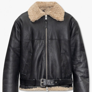 Veste bomber pour homme de grande qualité, en cuir d'agneau véritable, col montant, poche avant, imperméable, respirante, pour unisexe - Product Image 2