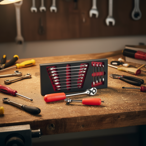 Jeu de clés à cliquet plates bicolores en éponge, 12 pièces, pour bricolage et usage professionnel, fabriqué aux États-Unis - Product Image 3