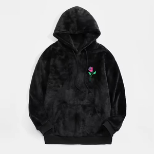 Custom Baggy Autumn Winter Thick <b>Velour</b> <b>Hoodie</b> Long Sleeves Plain No String Hooded Sweatshirt Custom Velvet <b>Hoodie</b> - Product Image 1