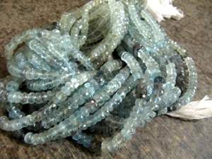 Cuentas de piedras preciosas multicolor de musgo natural aguamarina Rondelle facetadas de 4 a 8mm vendidas por hebra 14 pulgadas de largo - Product Image 4