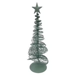 ต้นคริสต์มาสทำจากอะลูมิเนียมและไม้พร้อมฐานเงินและสีธรรมชาติพร้อมฐานสำหรับตกแต่งบ้านและบนโต๊ะ - Product Image 3