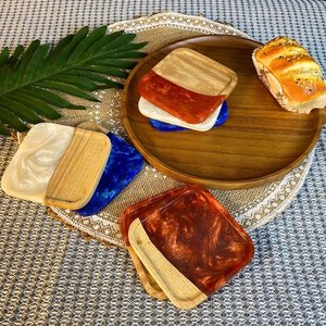 Vente en gros Ensemble de sous-verres en résine et en bois, sous-verres de table élégants et durables faits à la main, beaux sous-verres en pierre - Product Image 5
