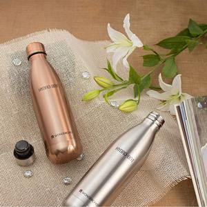 Heavy duty metal copper <b>water</b> <b>bottle</b> for ayurvedic healing with natural copper properties for hydration and vitality - Product Image 3