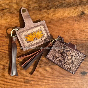 มาใหม่ล่าสุดดอกไม้จริงเครื่องมือหนังผู้ถือบัตร ATM สไตล์น่ารักขนาดเล็กแฟชั่นตะวันตกพู่กรณีบัตรพร้อมพวงกุญแจ - Product Image 4